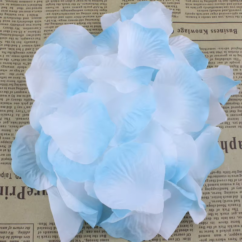 Saphir bleu Royal, plusieurs fleurs colorées en soie, pétales de Rose, ornement de Banquet de mariag