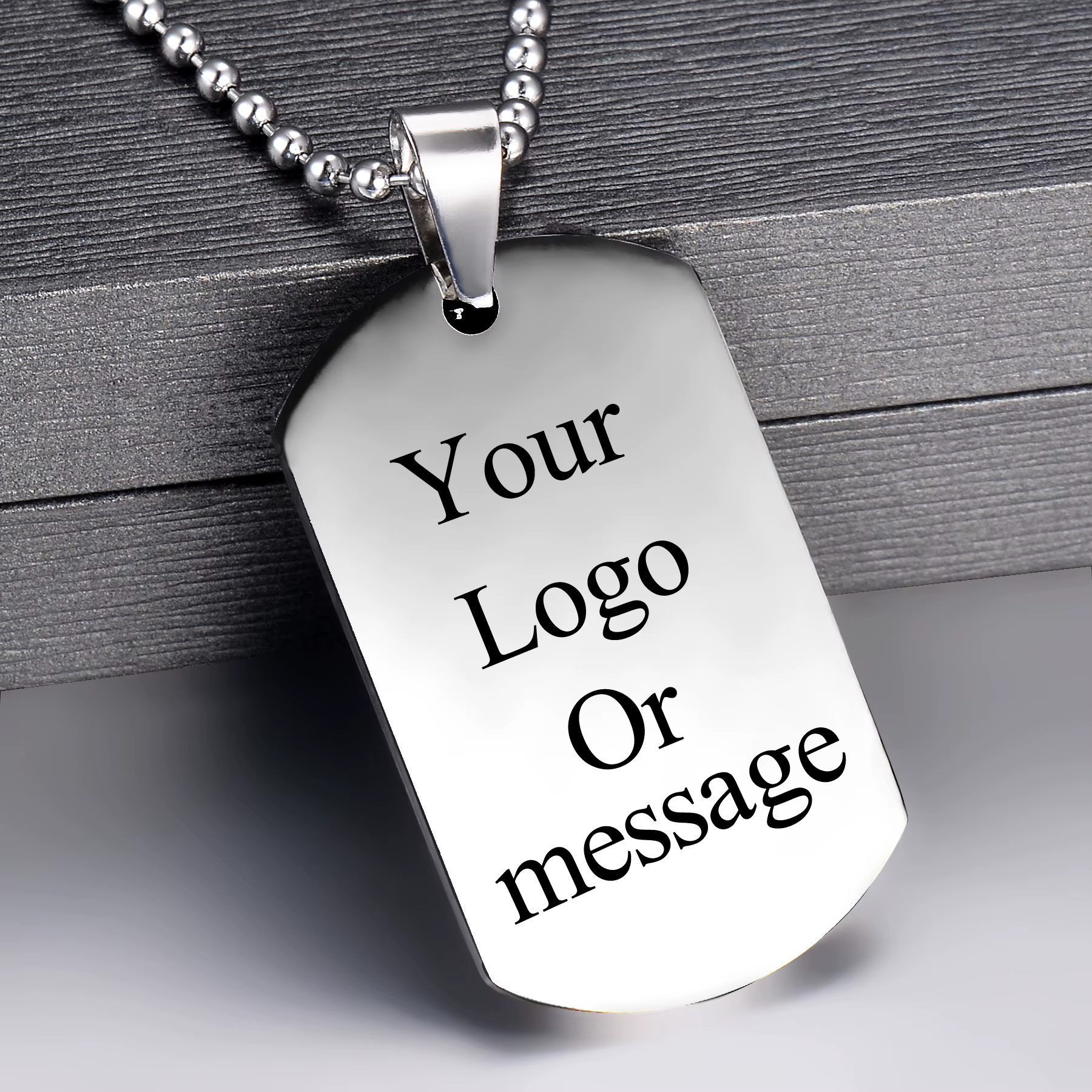 Collier en acier inoxydable personnalisé avec photo et nom, pendentif personnalisé, étiquette d'iden