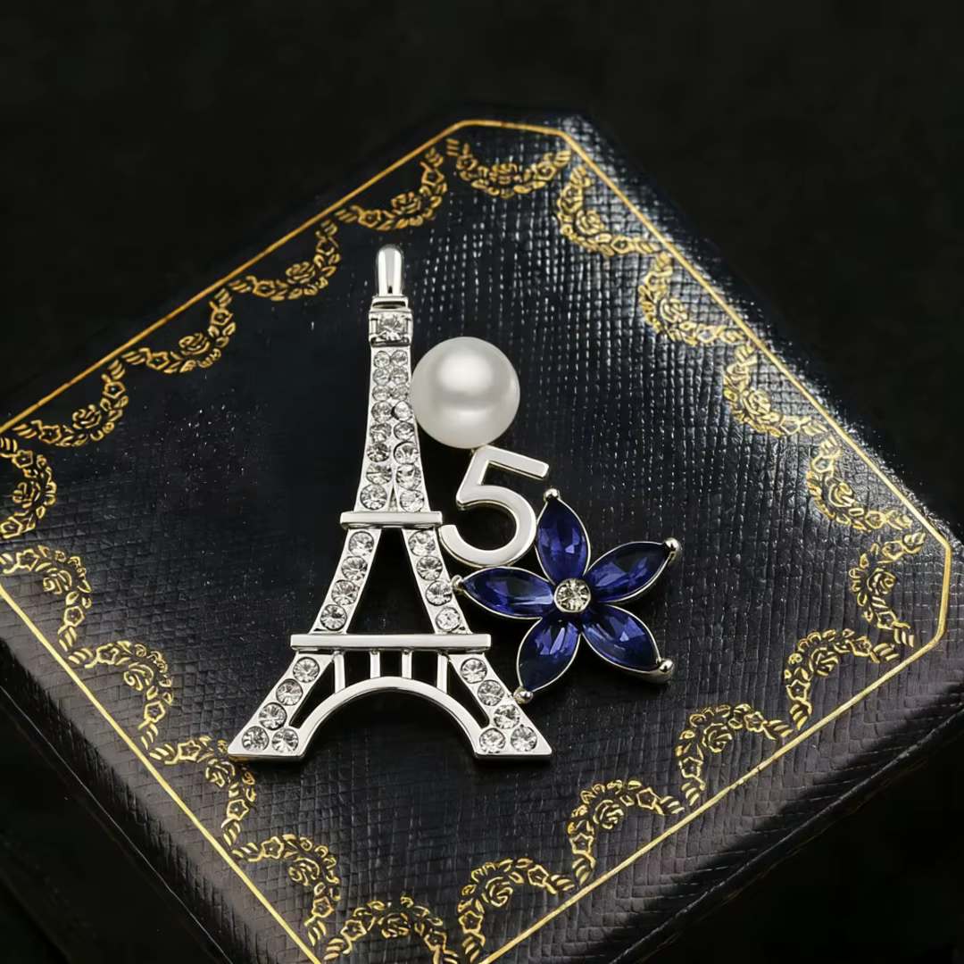 Broche de luxe baroque Belle Époque en fer forgé à motif floral pour hommes et femmes, accessoires d