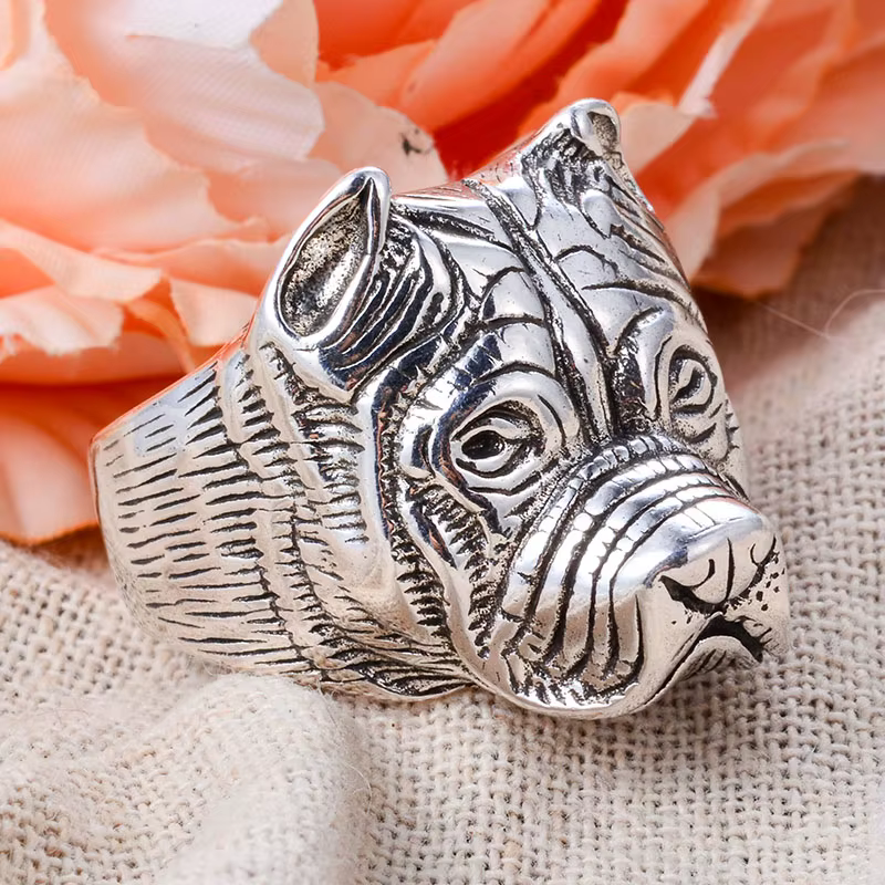 Bague unisexe en argent thaïlandais pour femmes et hommes, bijoux de fête, conception animale de bou