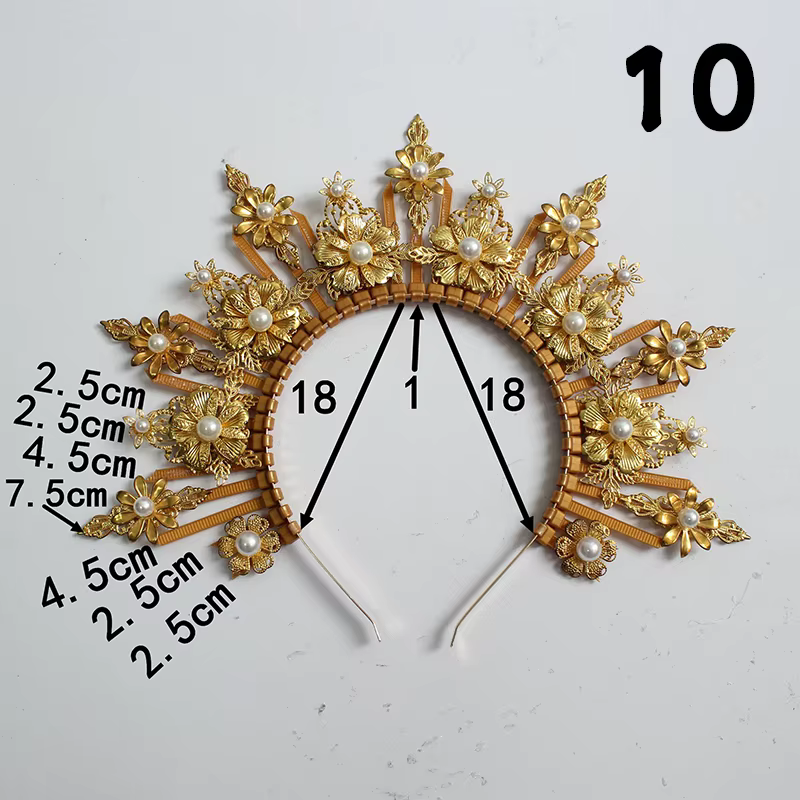 Couronne Tiara Lolita finie, style baroque, avec effet d'aura, pour église, déesse du soleil, ou dée
