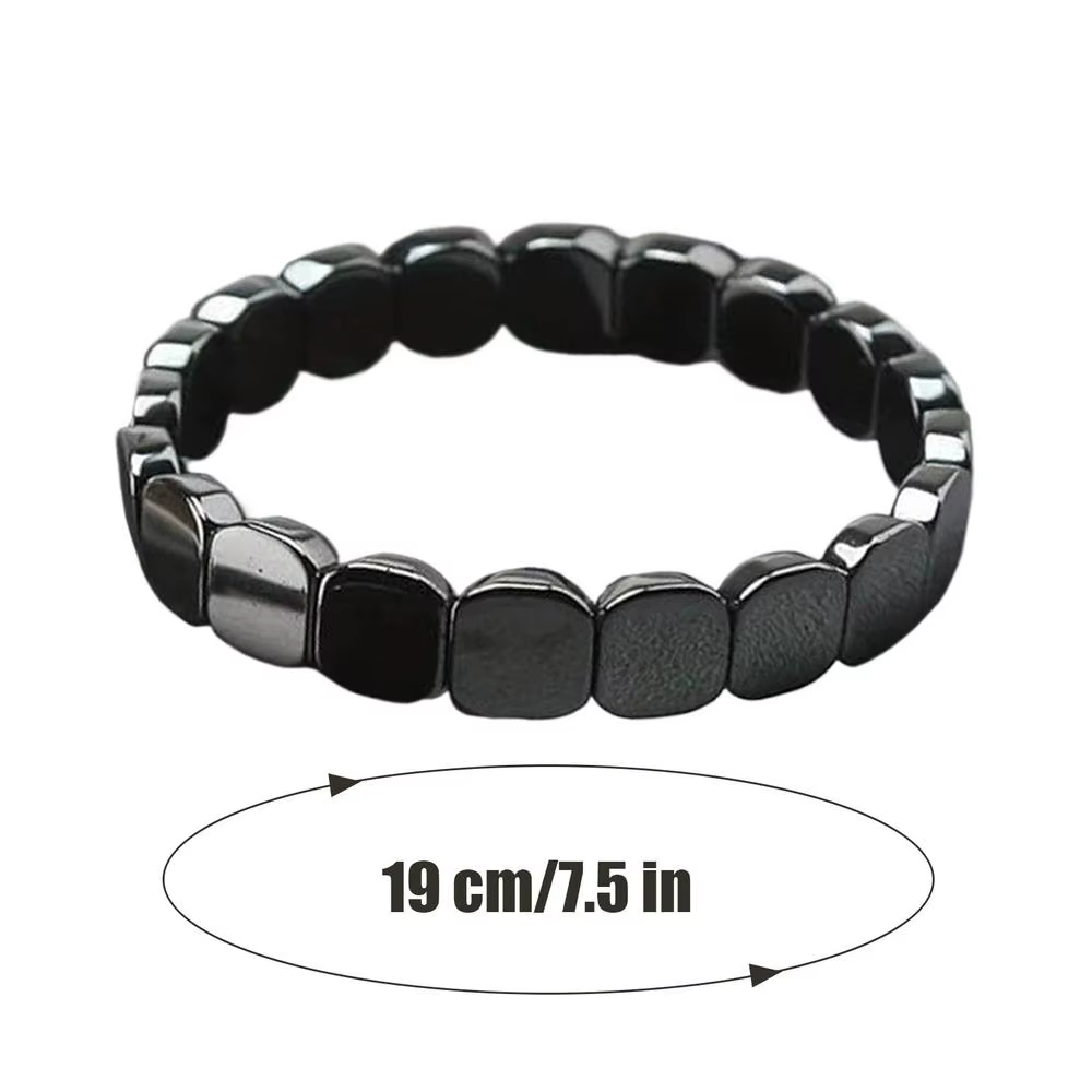 Bracelet en hématite magnétique pour hommes, perles en pierre naturelle, thérapie magnétique réglabl