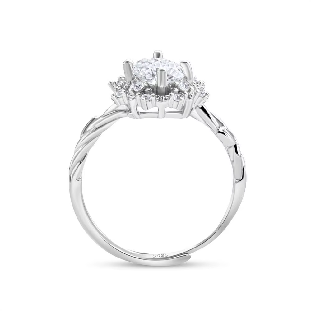 Moisstalk-Bague en argent regardé 6.5 pour femme, bague de doigt, bijoux fins, fête de rencontre, ca