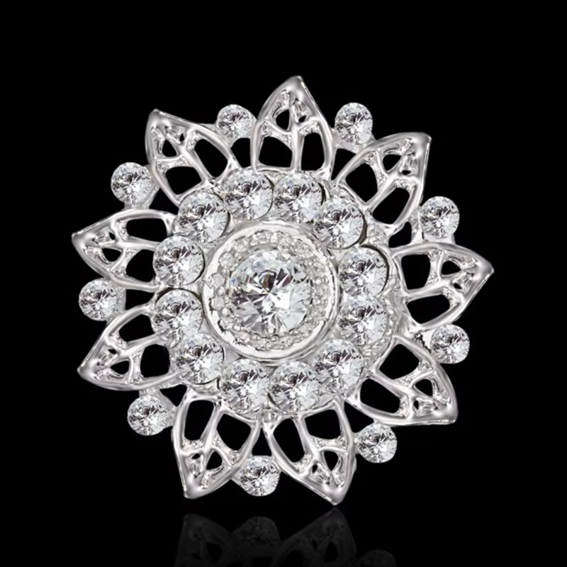 Broche broche bijoux nouvelle mode rétro femmes mode fleur broche cristal strass bijoux pour mariage