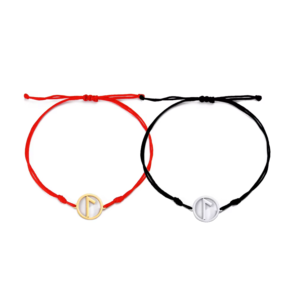 EUEAVAN Bracelet Vintage Nordique avec Runes et Lettres, Bracelet à Breloques en Acier Inoxydable, C