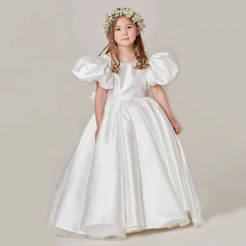 Robe princesse de mariage pour filles, à fleurs, pour fête d'anniversaire, spectacle, réception, vêt