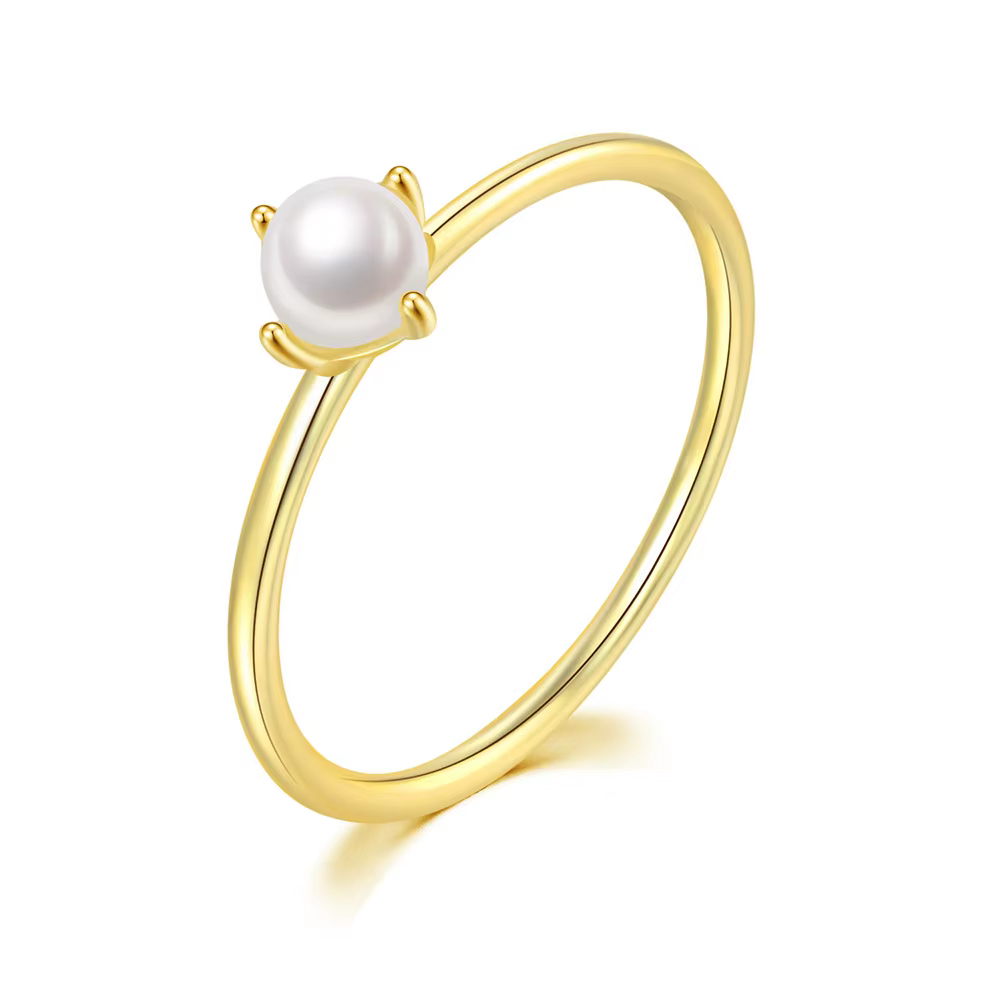 Double bague en Imitation de perles pour femmes, bijoux fins et élégants, en or Rose, pour cadeau d'