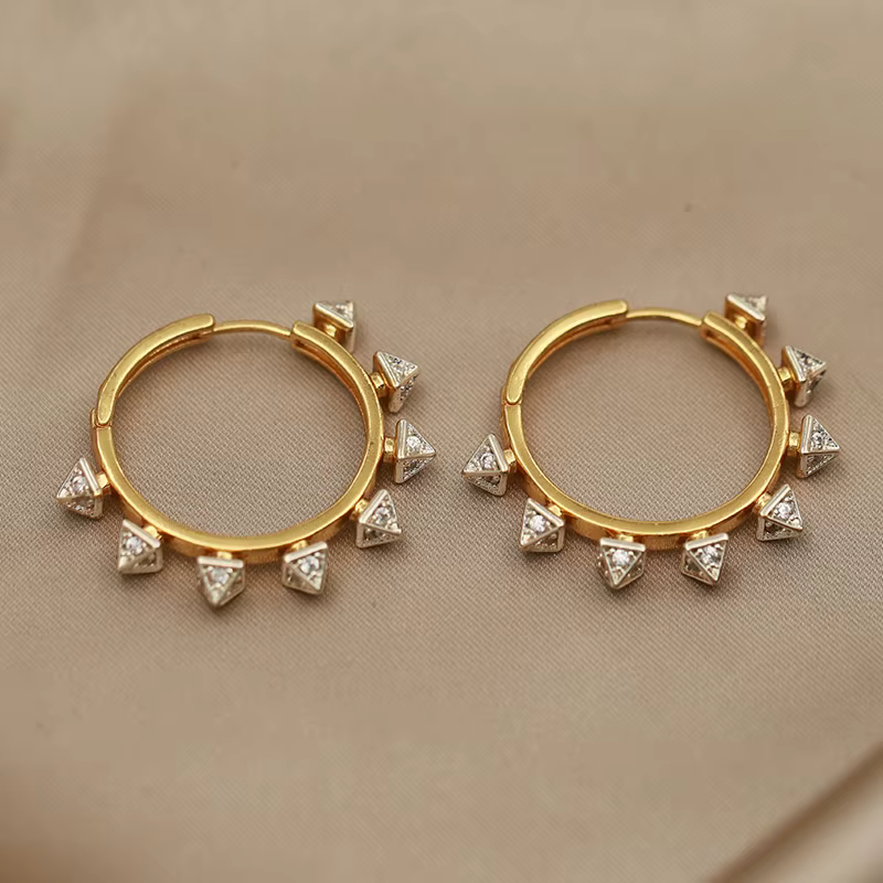 Boucles d'oreilles géométriques en cristal pour femmes, nouveau Design de vue, marque de mode, bijou