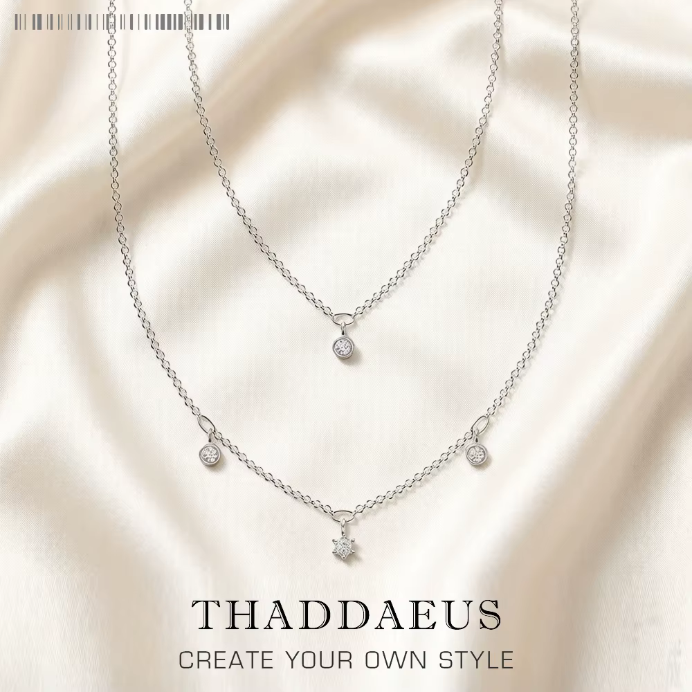 Collier Double JOBrand en argent regardé 925 pour femme, bijoux fins minimalistes, bohème, cadeau eu