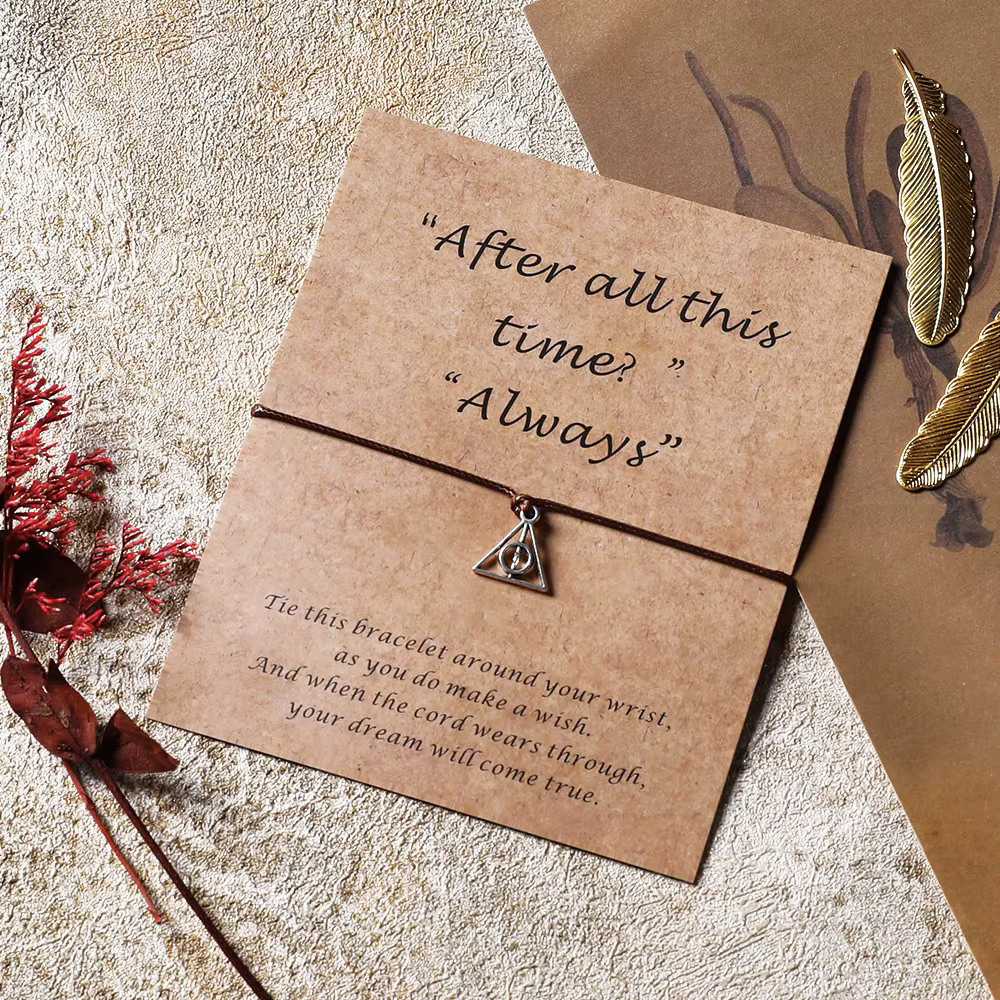Bracelet de vœux des reliques de la mort, mauvais de la mort, pendentif Triangle, bijoux pour femmes