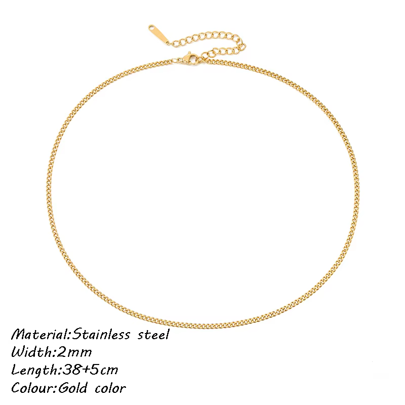 Nouveau 2025 tendance épais trombone chaîne collier lien chaîne tour de cou dames collier étanche bi