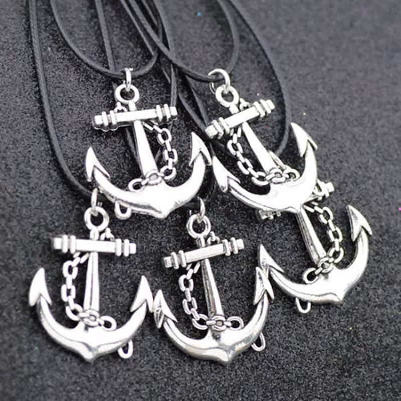 Colliers avec pendentifs ancre Vintage, bijoux à la mode pour hommes et femmes, cadeau de Style mari