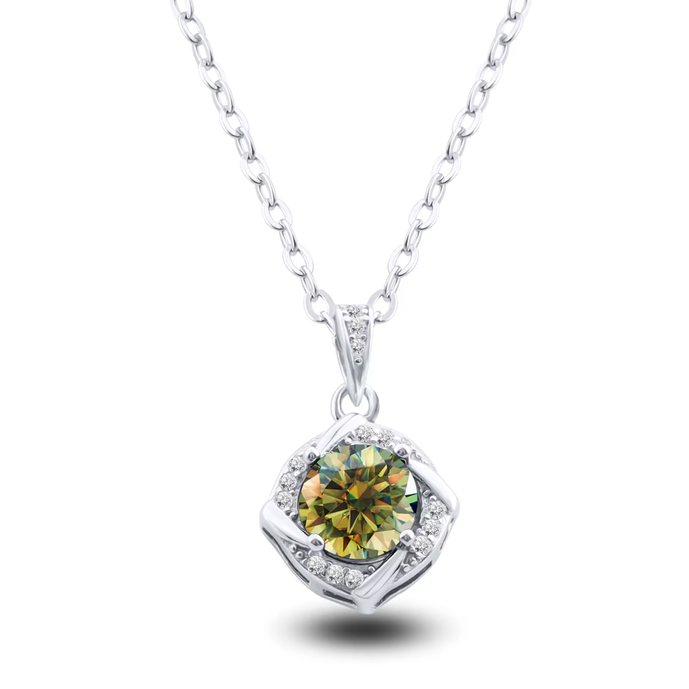 PomerceJelly-Collier Moissanite pour Femme, Bijoux en Argent Sterling S925, Diamant Créé en Laborato