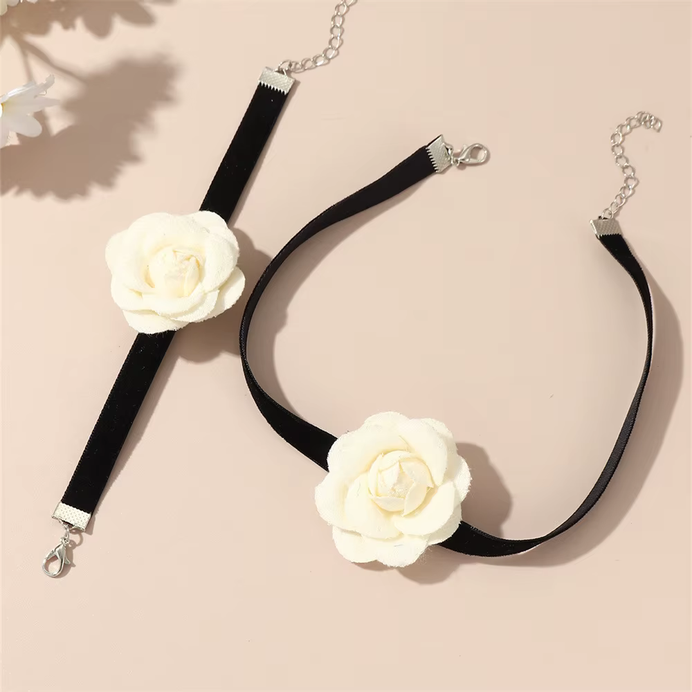 Ensemble de bijoux roses d'inspiration vintage pour filles, 2 pièces/ensemble, élégance au quotidien