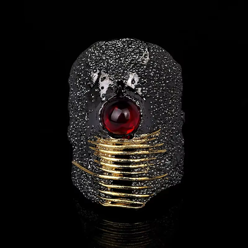 Bague Fleur du Cuir oral elu Exquise pour Femme, Bijoux, Noir, Or, Bicolore, Rouge, Nouvelle Collect