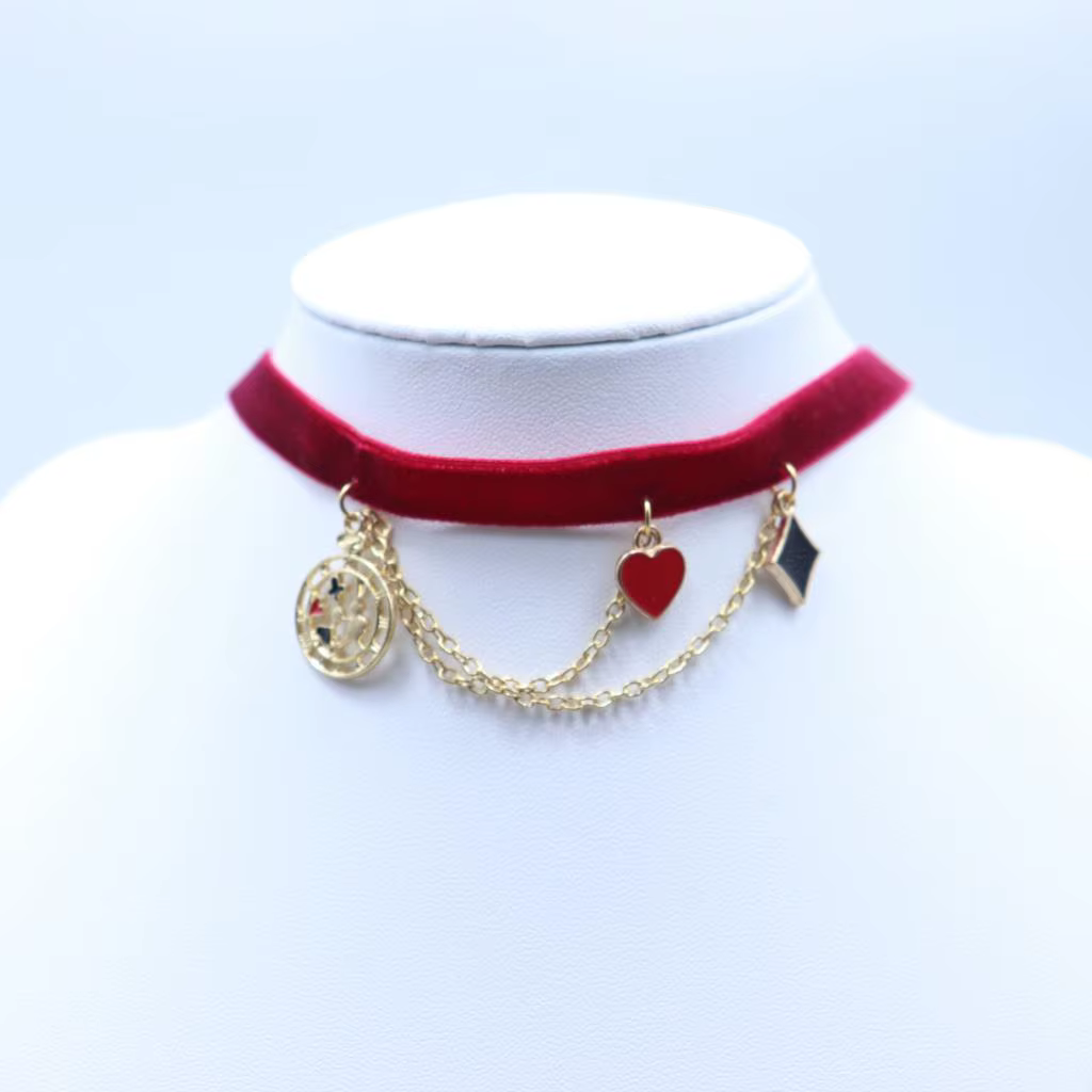Collier de cartes de Poker en velours pour femmes, tour de cou, bricolage, bijoux, clavicule, chaîne