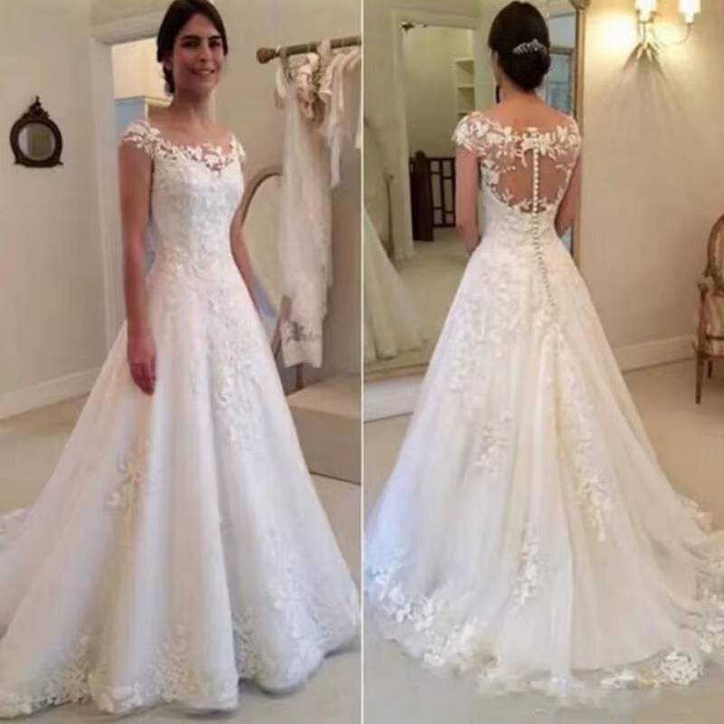 Robe de soirée de mariage simple et romantique, robes formelles, robe de Rh, robe vintage, mariée de