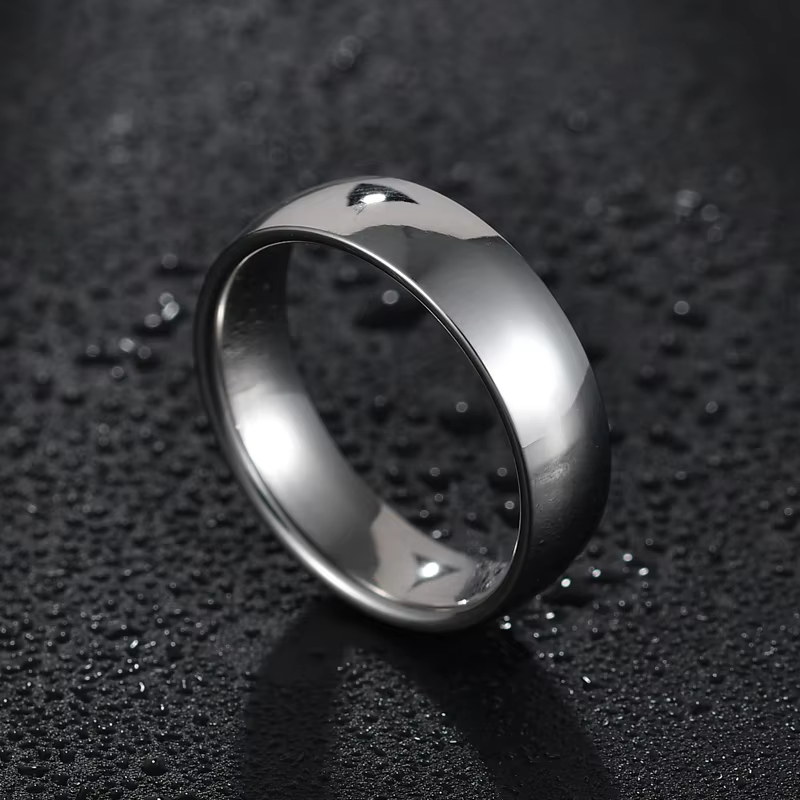 Atoztide 4/6/8mm personnalisé graver nom Date sphère brillant anneau pour femmes Couple en acier ino