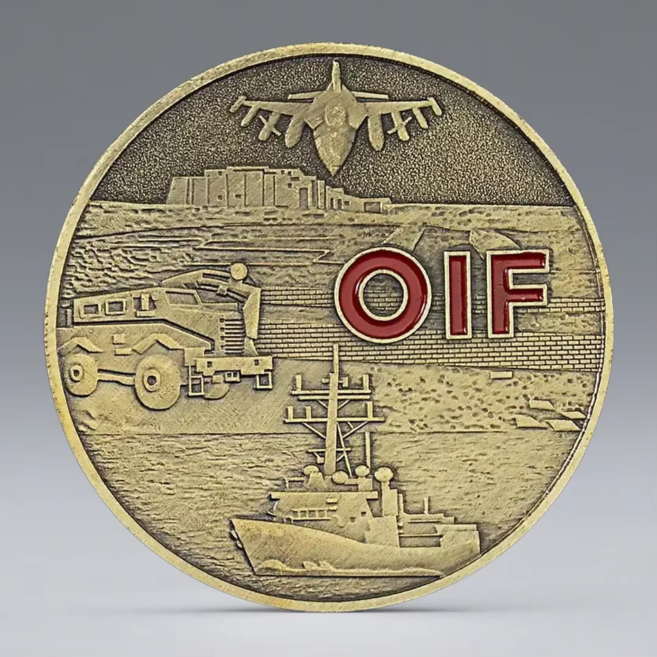 Pièce de monnaie souvenir du guerrier irakien des États-Unis, pièce de monnaie de collection plaquée