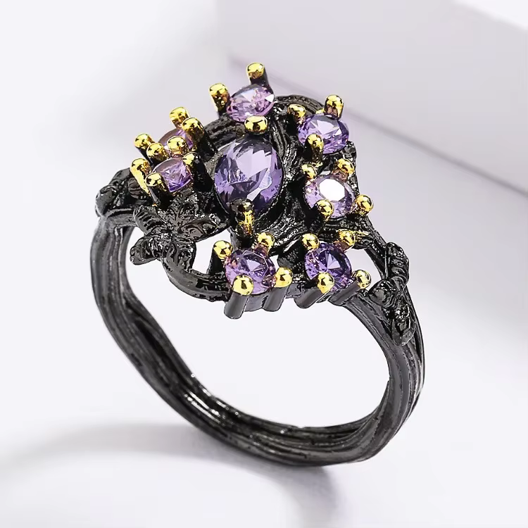 Ensemble de bijoux élégants en argent 925 pour femmes, ensemble de trois pièces, fleurs en Zircon no