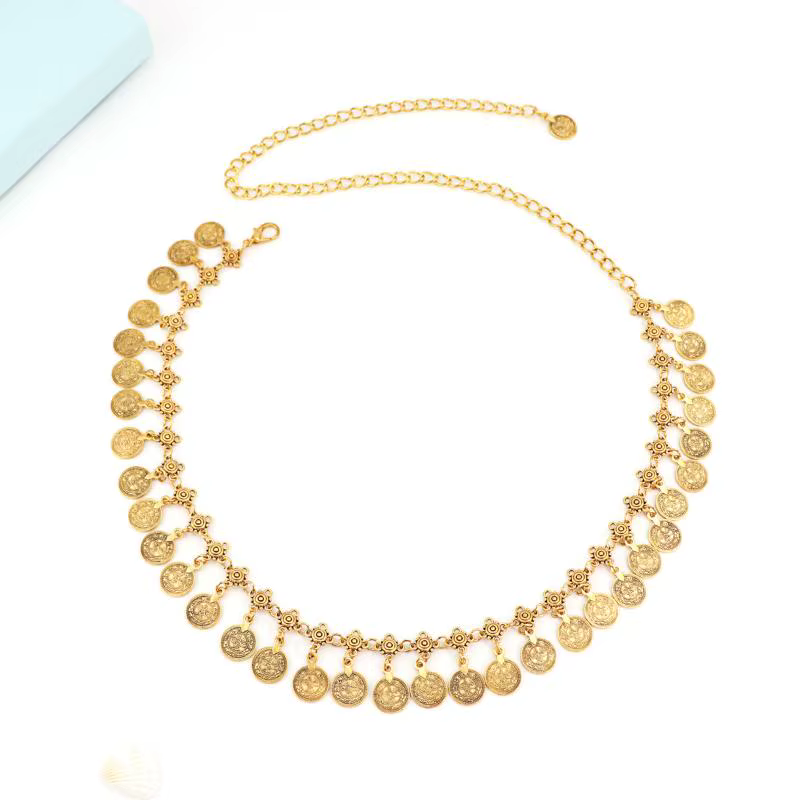 Bijoux réglables pour robe, Style ethnique Vintage, pompon, chaîne de taille, ceinture décorative à 