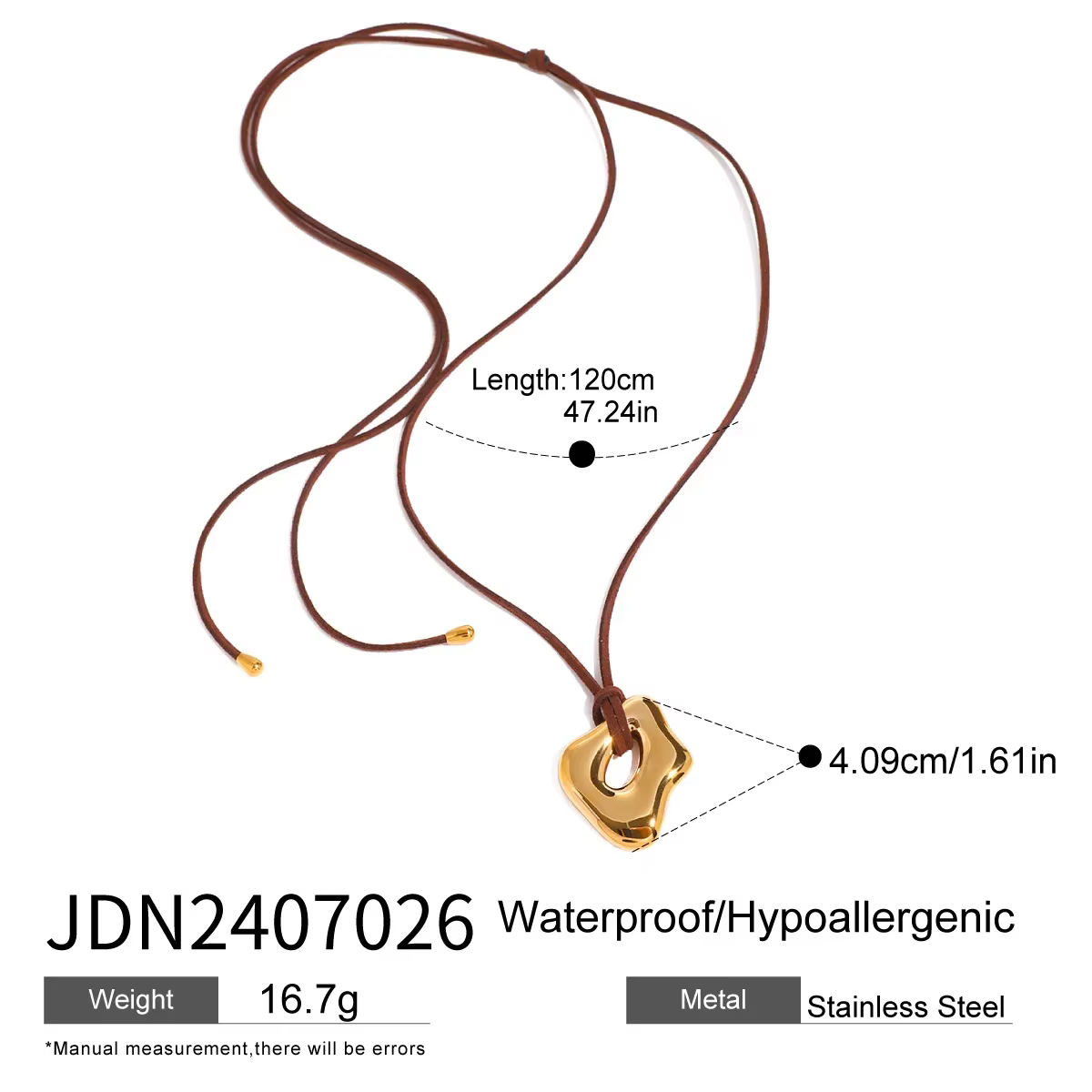 Collier pendentif creux lisse pour femme, bijoux modernes, design simple irrégulier populaire, cadea