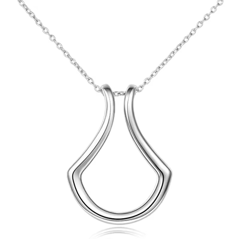 Collier porte-bague en acier titane plaqué or 18 carats, bague de fiançailles de mariage, colliers p