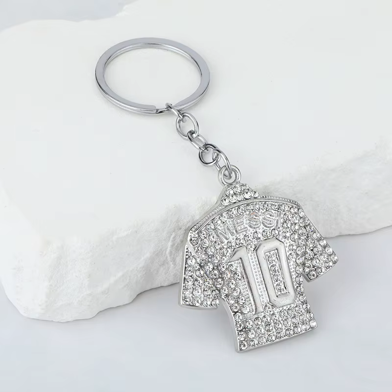 Porte-clés en métal diamanté avec maillot de football n°7 et n°10, bijoux de couple sportifs, cadeau