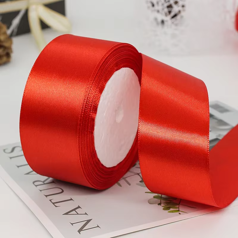 22 mètres 6mm-40cm rubans en Satin artisanat arc bricolage emballage cadeau vin rouge Orange jaune v