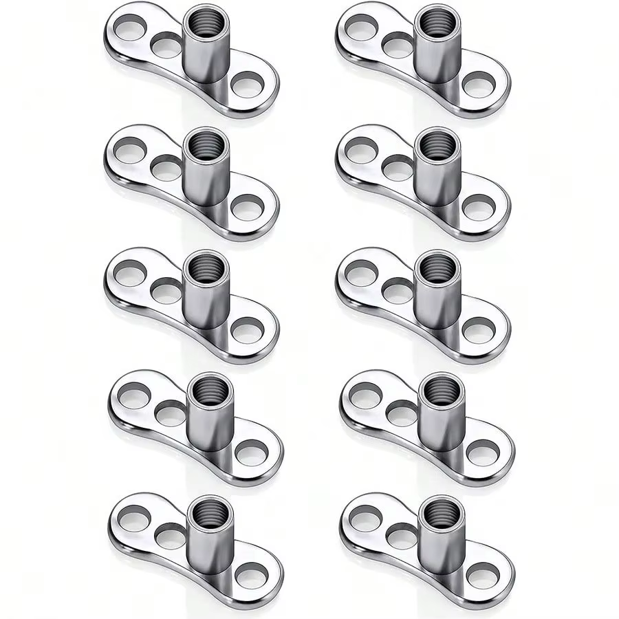 10 pièces G23 titane Base cutanée hypoallergénique ASTM-F136 Base d'implant médical Grade Piercing c