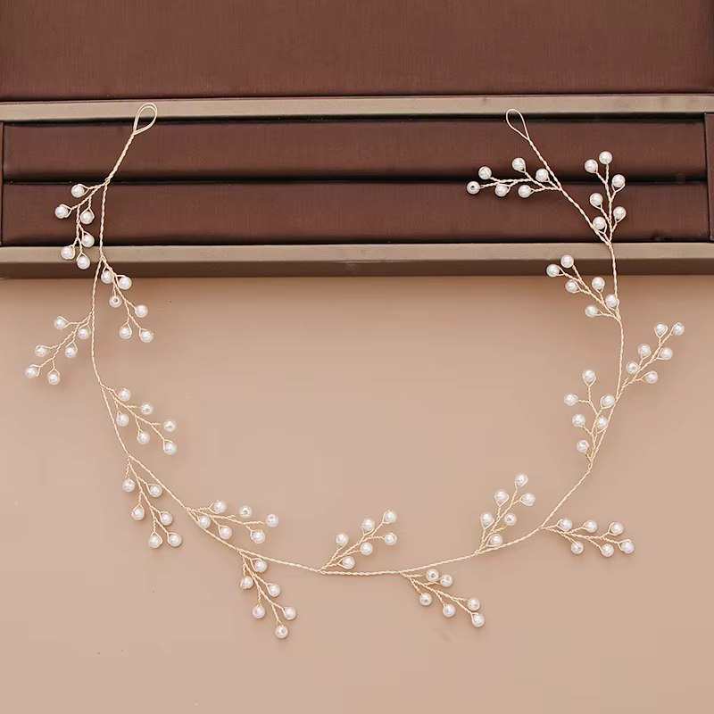 Diadème en cristal biscuits pour femme, bandeau de sauna en perles, accessoires pour cheveux de mari