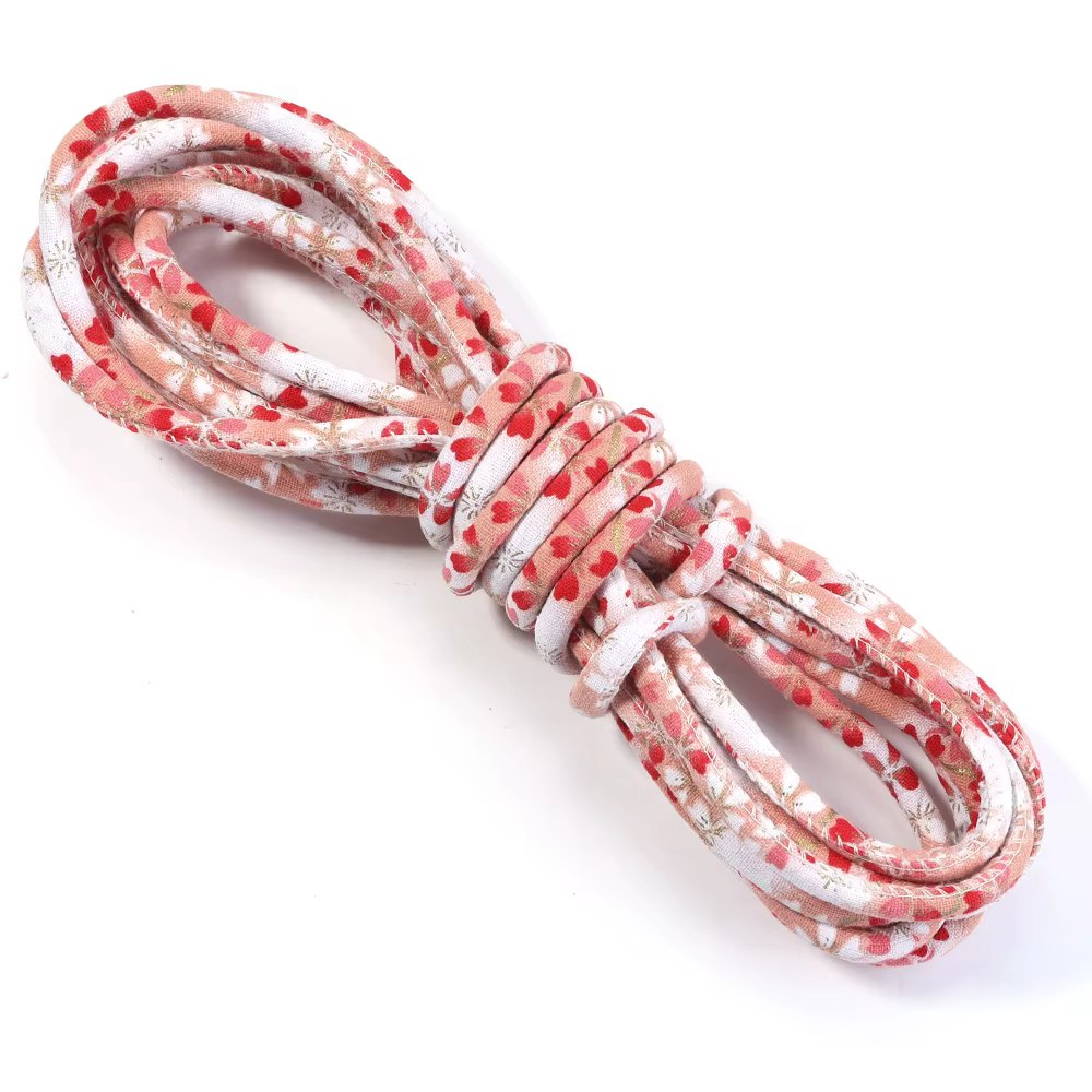 Cordons ronds en coton de 5 Yards, 6mm, pour la fabrication de bijoux, corde à motif Floral de Style