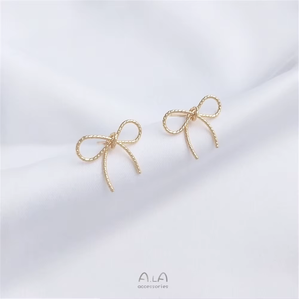 Boucles d'oreilles en fil d'or 14 carats, faites à la main, avec perles collées, accessoires de bijo