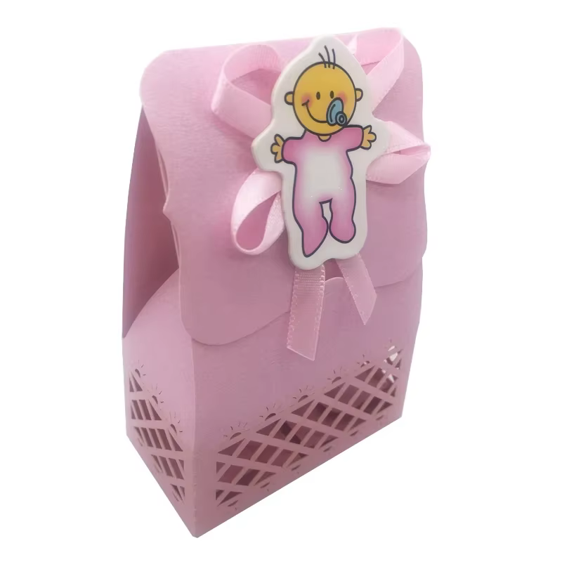 Lot de 6 boîtes à bonbons pour décoration de baby shower, baptême garçon/fille, cadeaux pour enfants