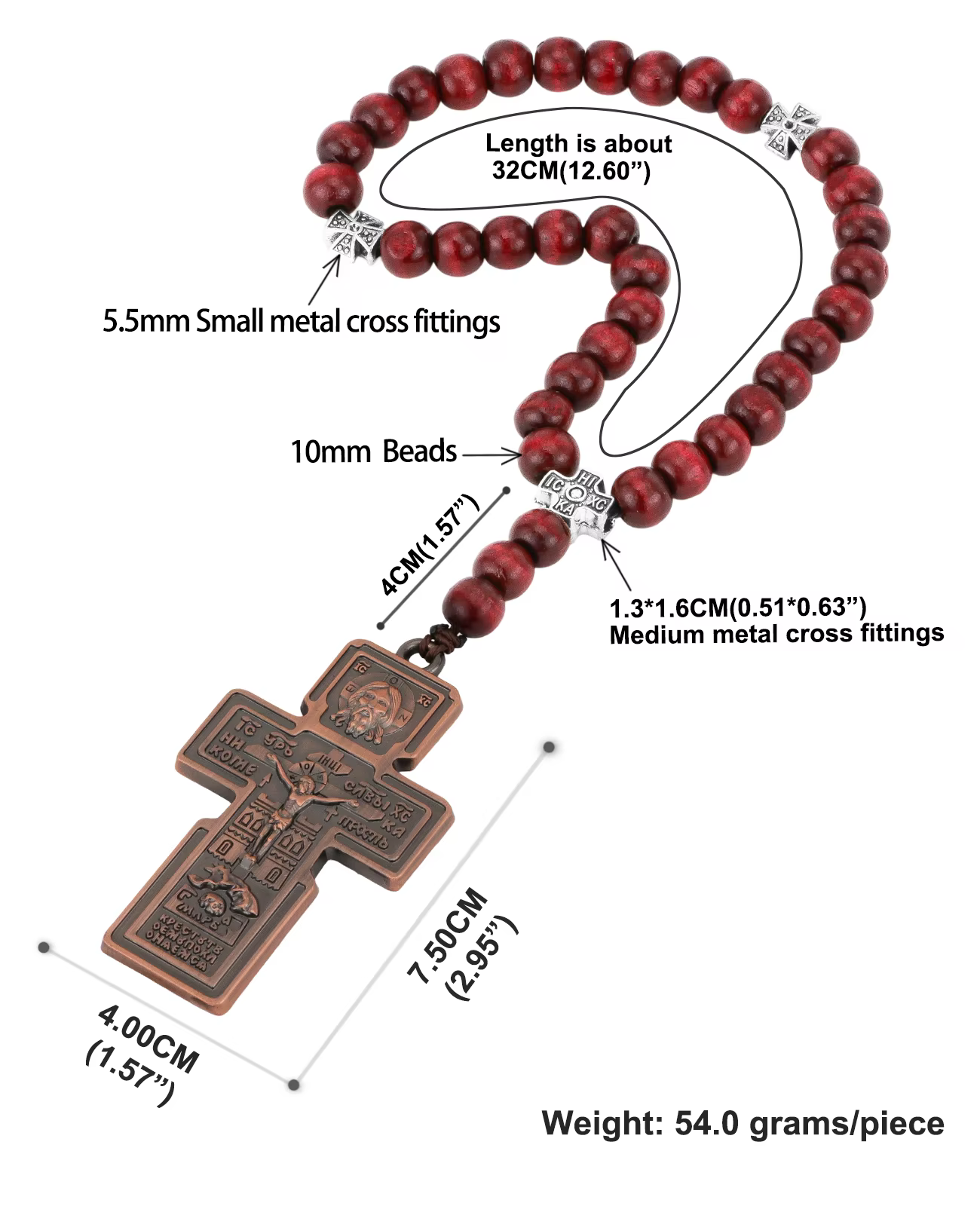 Crucifix jésus croix tressé corde chaîne chapelet orthodoxe russe oriental saint visage de Christ Po