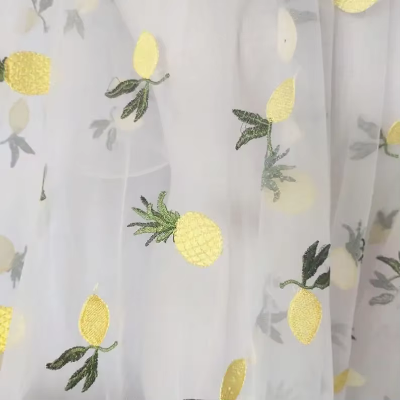 Tissu en dentelle brodée d'ananas exquis, tulle d'ananas, pour robe de mariée, robe de mariée, robe 