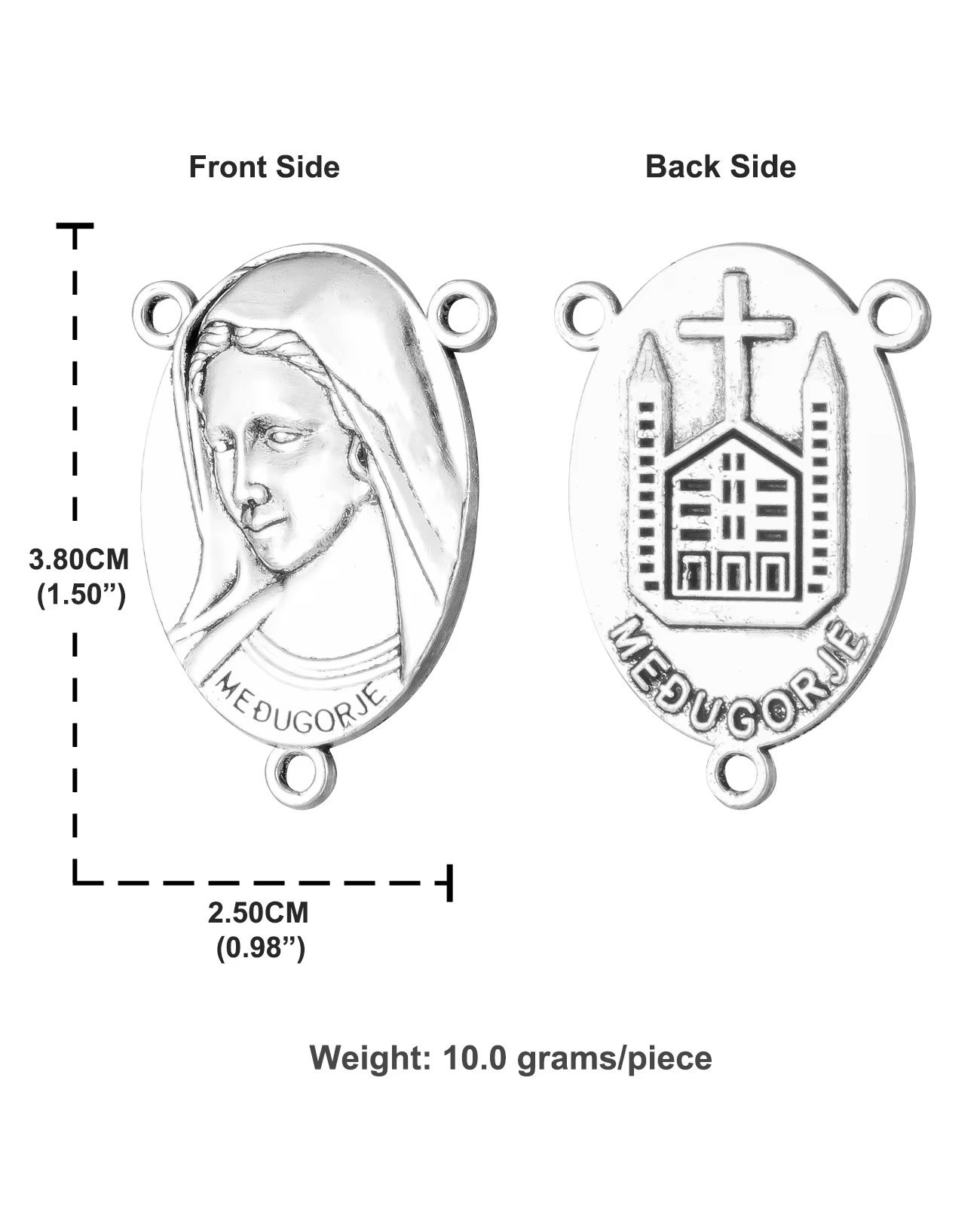 Diyalo 5 pièces notre-dame de Medjugorje médaille chapelet Center béni vierge marie pièce maîtresse 