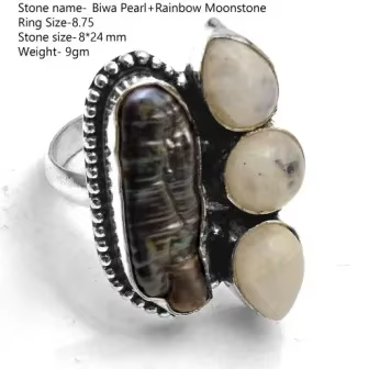 Bague en Rhodonite véritable pour femmes, bijoux cadeau