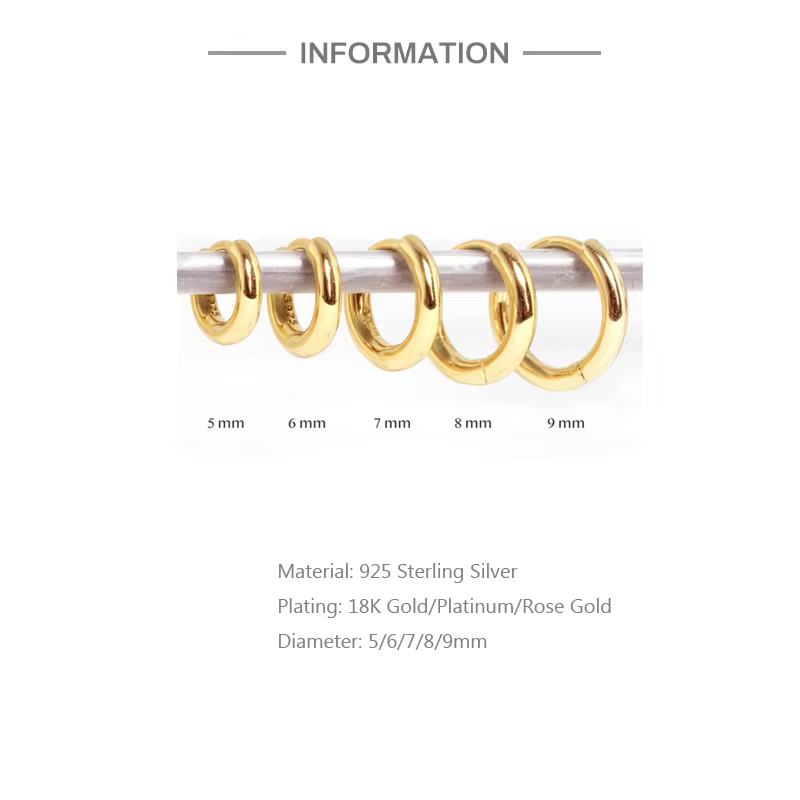 Aide – petites boucles d'oreilles créoles en argent Sterling 925, or Rose, pour femmes et filles, ca