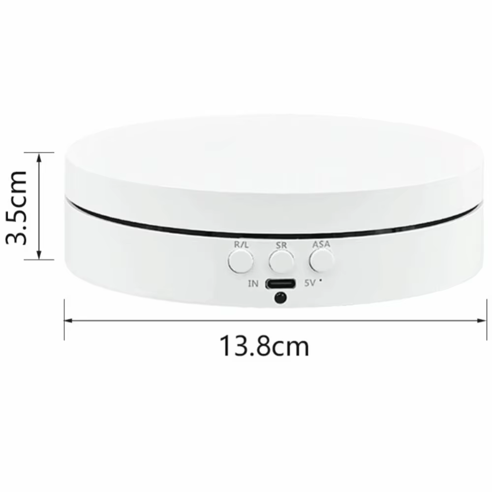 Plateau tournant pour bijoux à 3 vitesses, surface miroir, motorisé, rotation à 360 degrés, mini sup