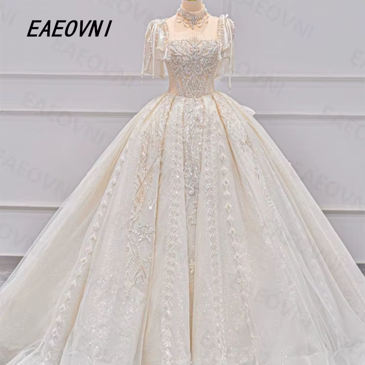 Robe De mariée De luxe, princesse De mariée en cours d'exécution, Niche De luxe légère, queue haut D