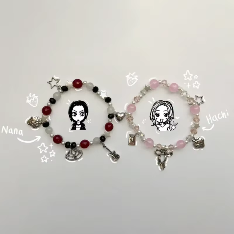 Bracelets assortis Nana et Hachi, coquette, bff, mignons, bijoux