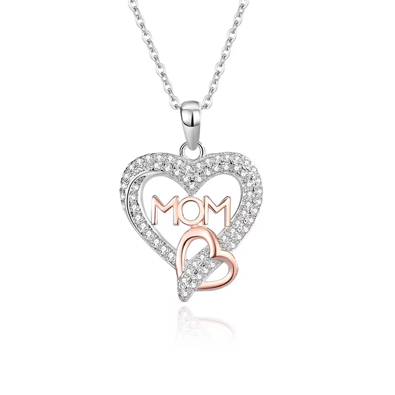 Collier pendentif double cœur en argent sterling S925 LinkerLove pour femme, collier ras du cou, bij