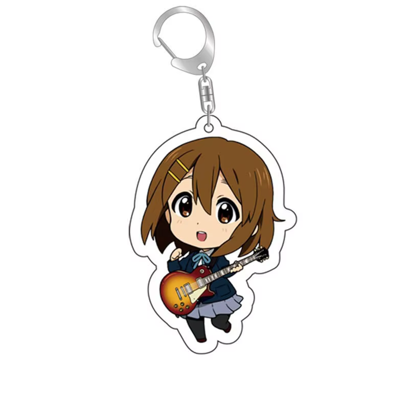 Anime K-ON! Porte-clés Hirasawa dessin animé Cosplay porte-clés avec pendentif en métal voiture port