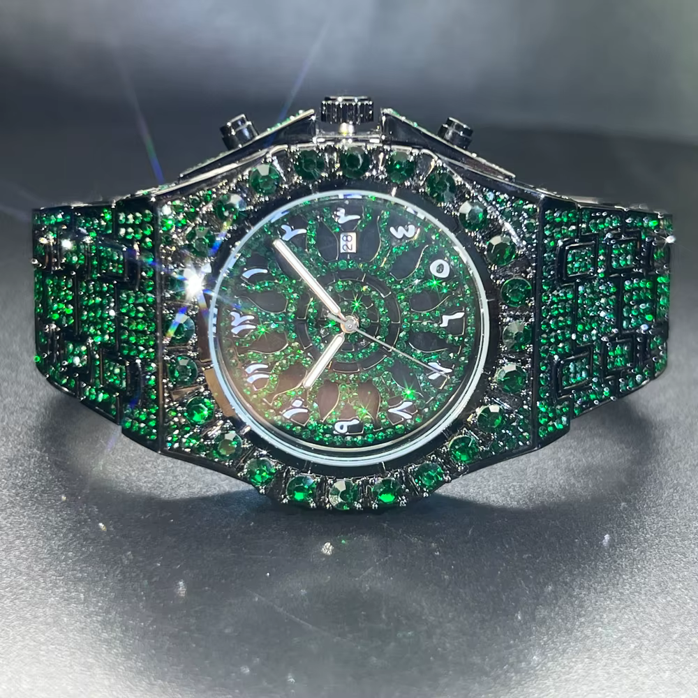 2025 nouvelle montre Hip Hop en diamant pour hommes mode Ice Out bijoux de fête montre-bracelet de l