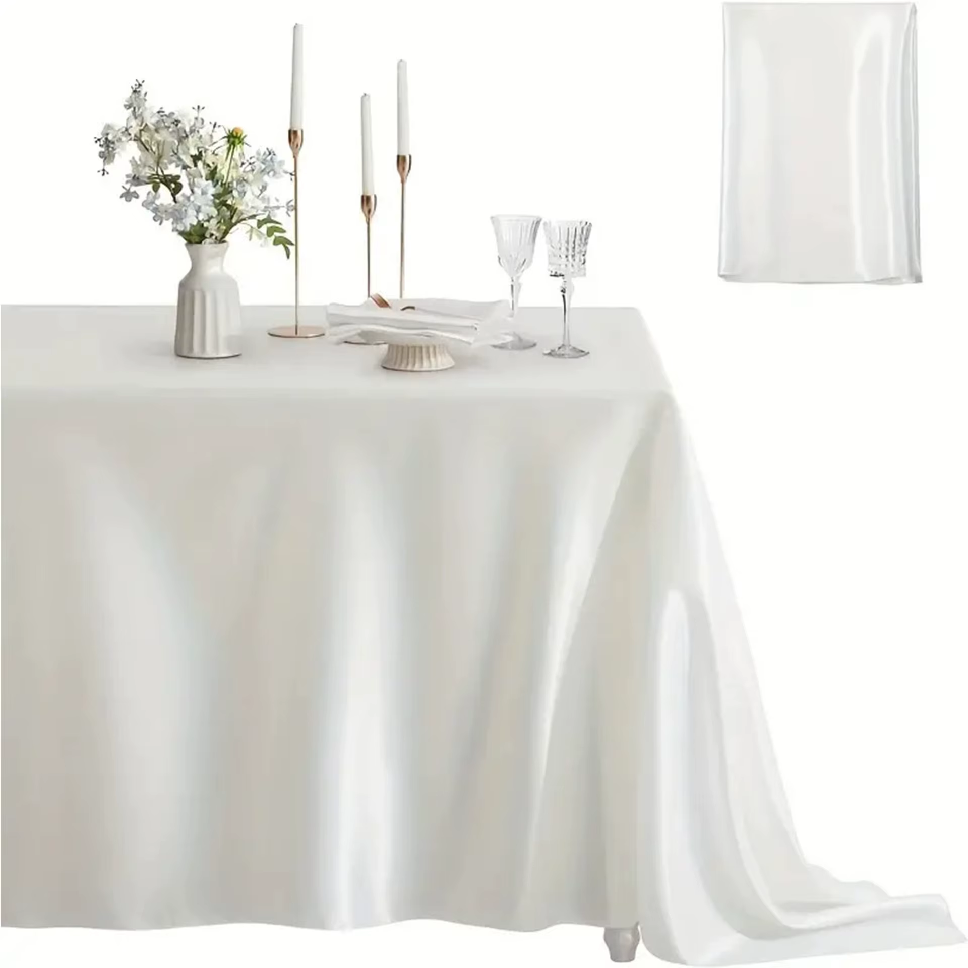 Nappe de table bleu foncé pour décoration de mariage, nappe en satin de couleur unie douce, pour ann