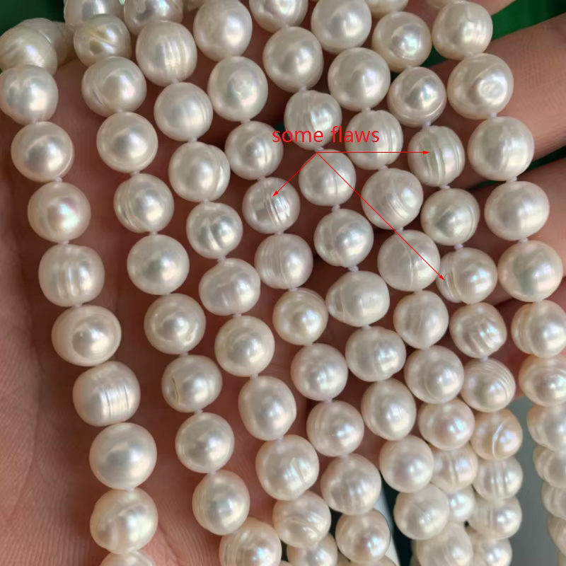Colliers de perles naturelles 9-10mm, bijoux en perles d'eau douce, collier en argent Sterling 925 p