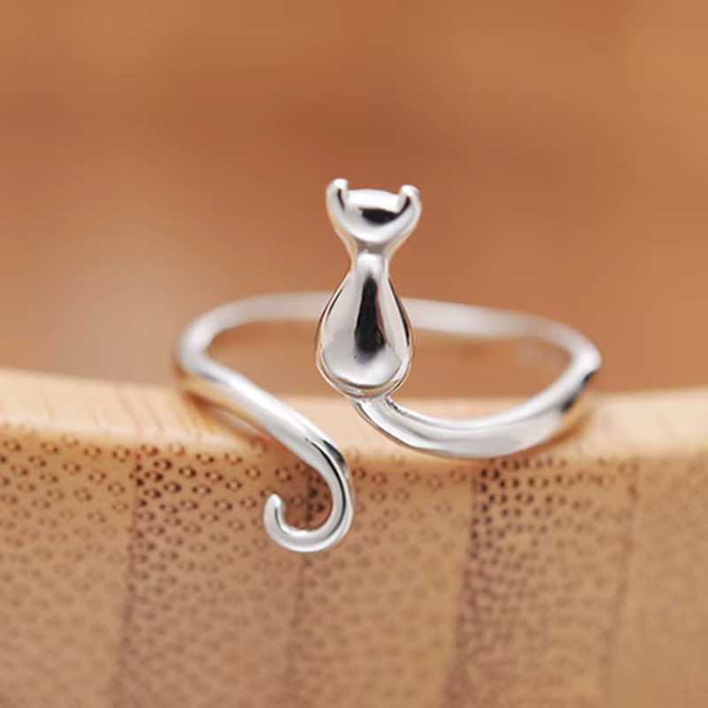 Bagues chat en argent sterling 925 pour femmes, bijoux de luxe de créateur pour fiançailles, bijoux 