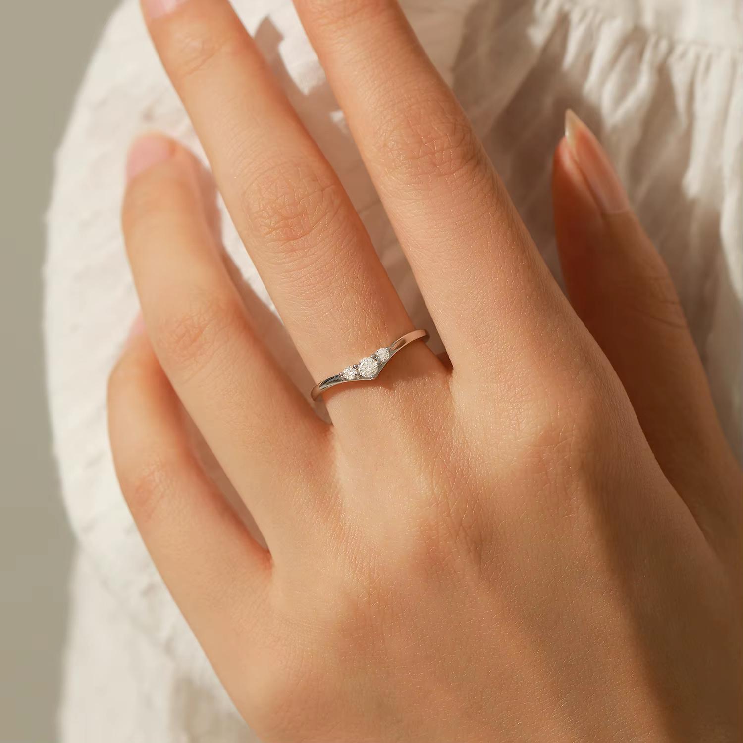 MODIAN Simple éternité Moissanite bague 925 en argent Sterling scintillant Simple mince bague de mar