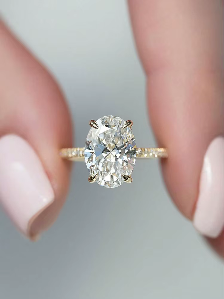 Bague ovale en argent Sterling 925 pour femmes, magnifique bague en pierre ovale de 1 à 5CT, fiançai